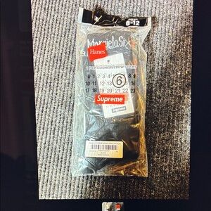 Hanes x Supreme Maison Margielq Black Crew Socks